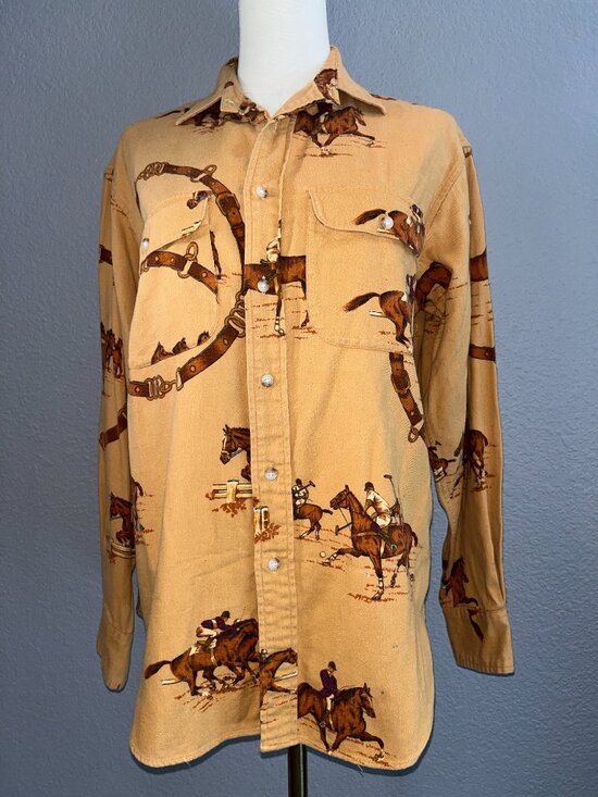 Ralph Lauren Tops - VINTAGE RALPH LAUREN POLO EQUESTRIAN HORSE COWGIRL BUTTON DOWN SHIRT BLOUSE -  8